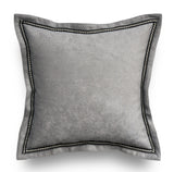 Gray Velvet Throw Pillow Cover - Solid Throw Pillow -Gray Throw Pillows - Velvet Pillow Cover - Flange Pillow -Silver Pillows -Trim Pillow