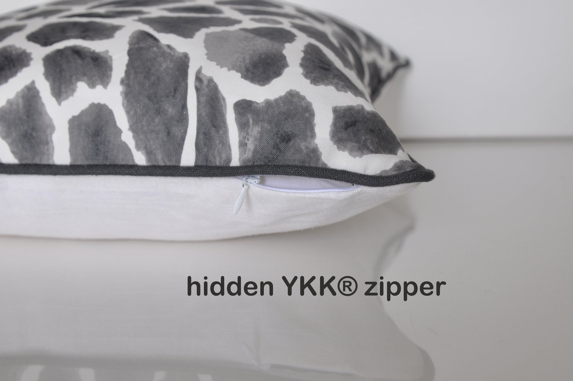 Gray Linen Pillow Covers - Thibaut Pillow Covers - Giraffe Print Covers - Linen Pillow Covers - Animal Print Pillow Covers