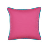 Hot Pink Pillow Cover With Aqua Piping - Sunbrella® Fabric