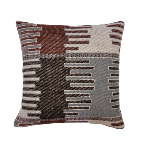 Kilim Pillow Cover -Robert Allen Fabric -Tribal Pillow -Brown Pillow Cover-Beige Pillow Cover -Geometric Pattern -Kilim Panel In Carob