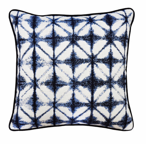 Indigo Blue Pillow Cover -Sunbrella® Fabric - Midori Fabric -Blue and White Pillow Cover -Indoor and Outdoor Throw Pillow Cover -Navy Pillow
