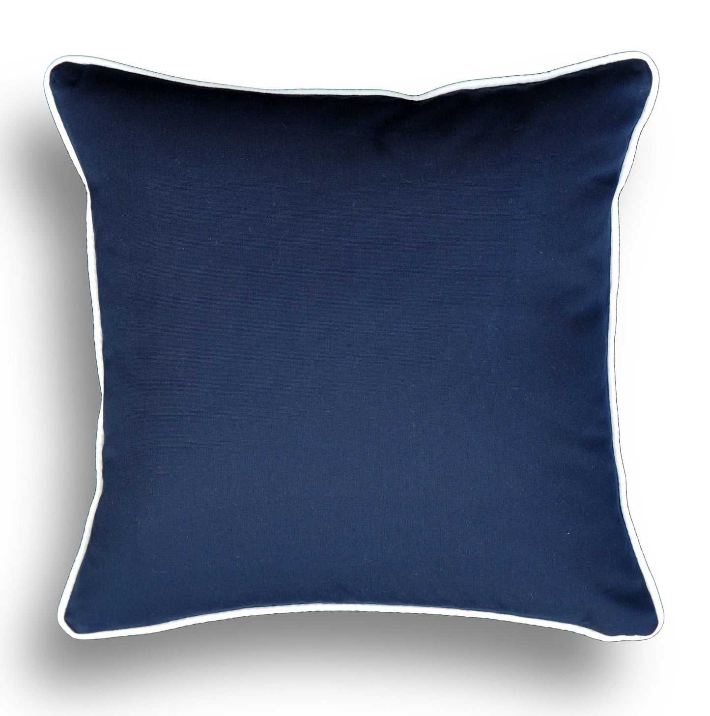 Navy Pillow Cover -Sunbrella® Fabric -Blue Pillow Cover - White Piping- Pillow Cover -Beach Themed Pillow Cover- Blue and White