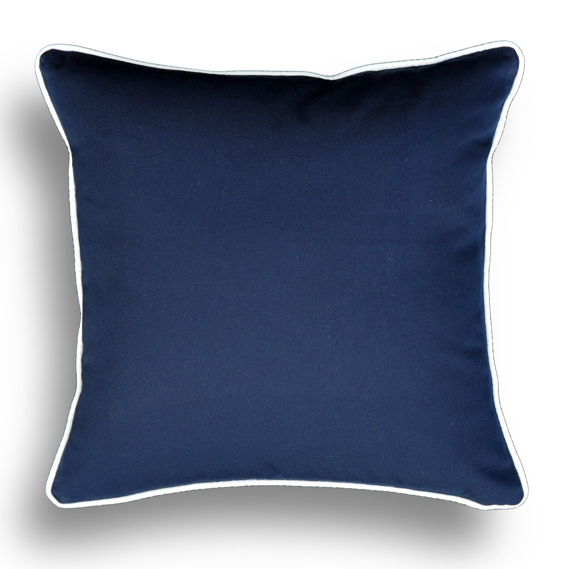 Navy Pillow Cover -Sunbrella® Fabric -Blue Pillow Cover - White Piping- Pillow Cover -Beach Themed Pillow Cover- Blue and White