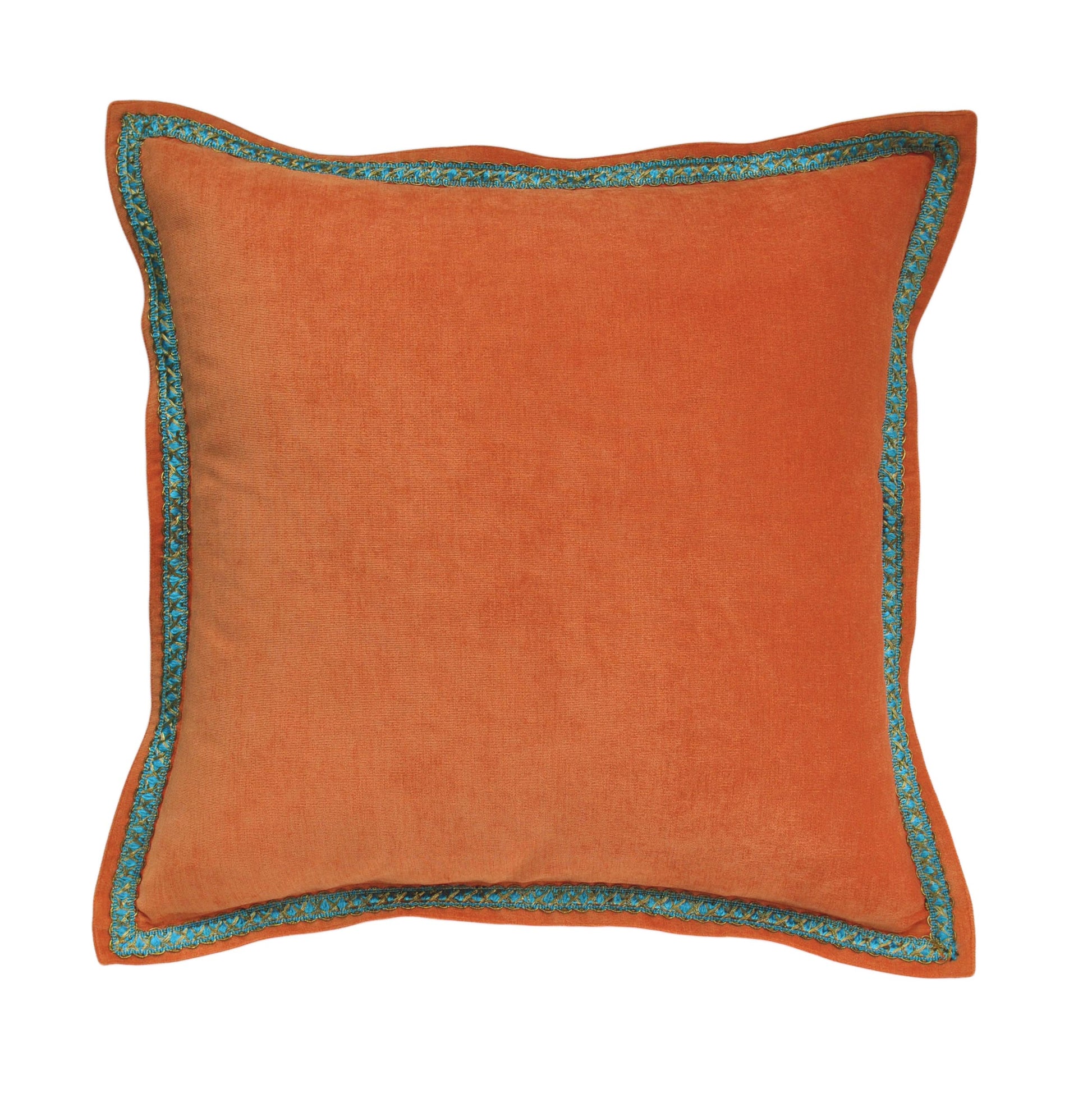 Flange Pillow Cover - Solid Throw Pillow Cover - Pink Pillow Covers - Orange Pillow Covers - Teal Pillow Covers - Velvet Pillow Cover
