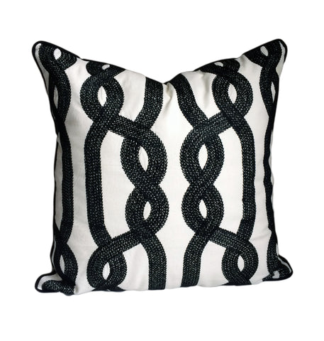 Ornate Loop Designer Pillow Cover - 20X20