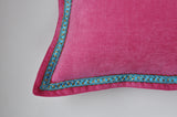 Flange Pillow Cover - Solid Throw Pillow Cover - Pink Pillow Covers - Orange Pillow Covers - Teal Pillow Covers - Velvet Pillow Cover