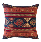 Ethnic Pillow Cover in Orange and Navy - Turkish Pillow Cover