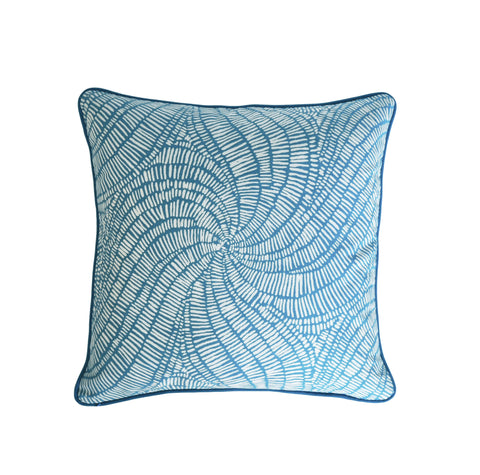 Turquoise Pillow Cover -Robert Allen -Pillow with Piping - Teal Pillow Cover -Peacock Throw Pillow - Welted Pillow Cover - Swirls Print