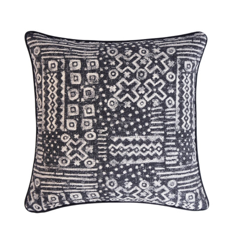Mudcloth Pillow Cover -Robert Allen Fabric -Jacquard Pillow Cover -Tribal Print Pillow -Black and White Pillow Cover- Mud Cloth Pattern