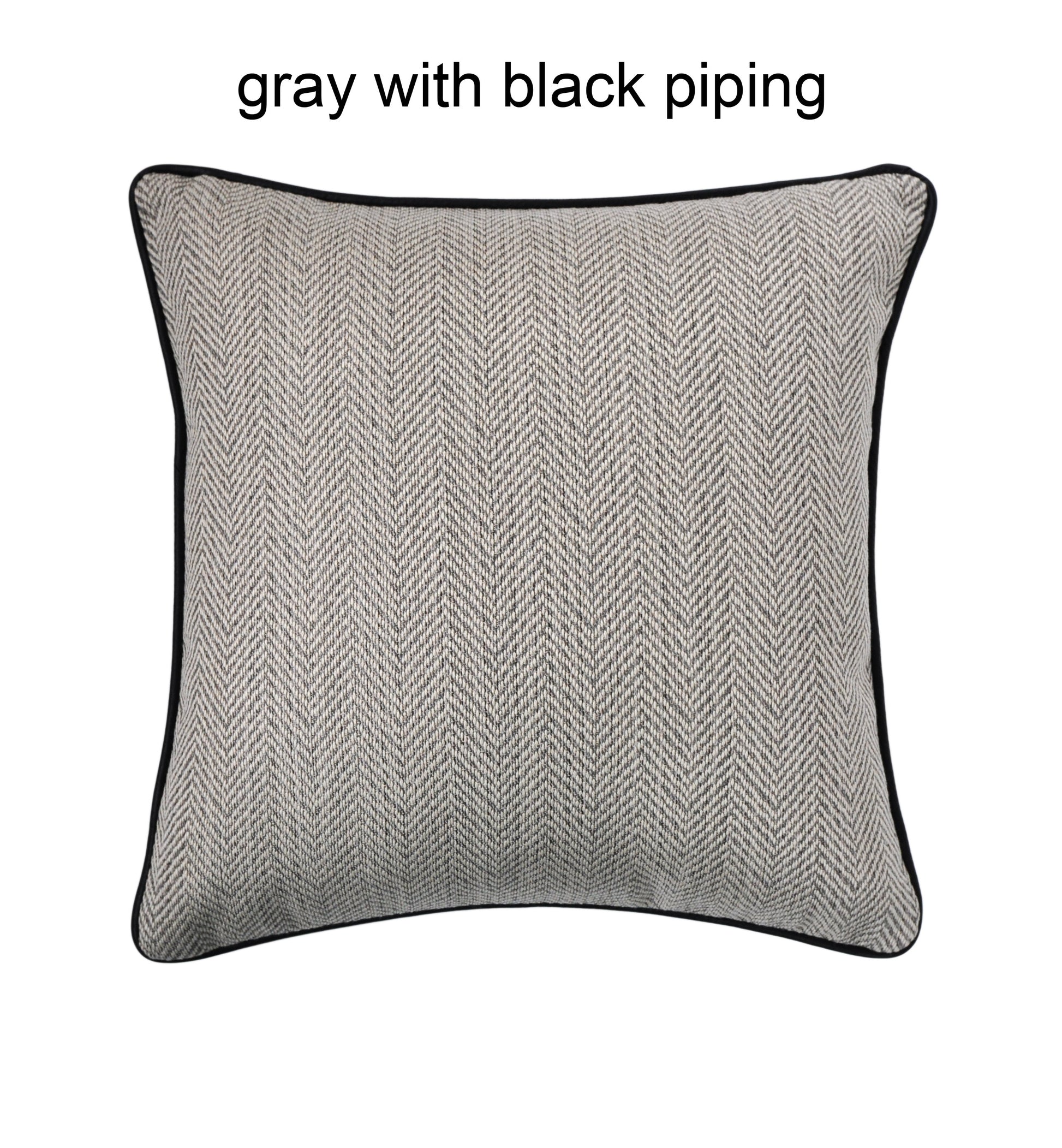 Herringbone Pillow Cover - Chevron Pillow Cover - Zig Zag Pillows - Sunbrella Pillow Covers with Piping - Brown Pillows -Gray Pillows