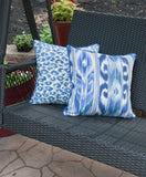 Outdoor Pillow Cover  - Blue Pillow Cover - Zippered Pillow - Pillow with Piping - Indigo Pillow -  Throw Pillow -Outdoor