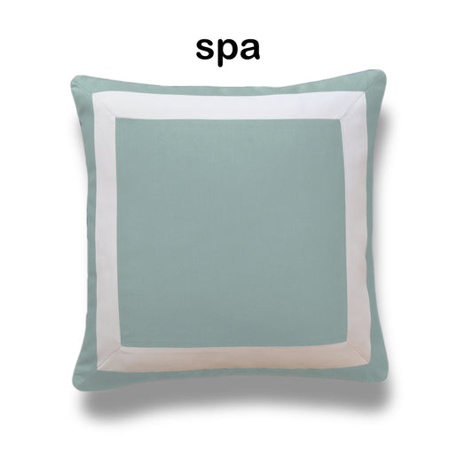 Solid Pillow Cover With Wide White Border - Sunbrella® Fabric